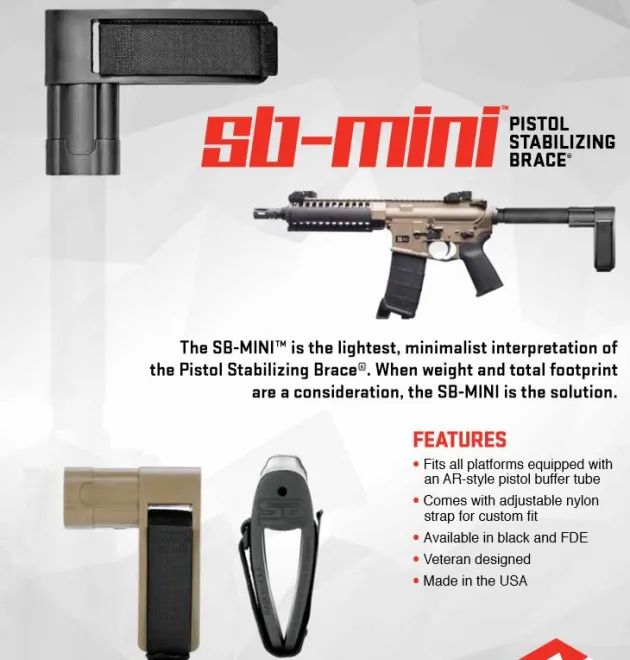 SBT-SBMINI-01-SB - SB Tactical SB-MINI AR-15 Pistol Stabilizing Brace