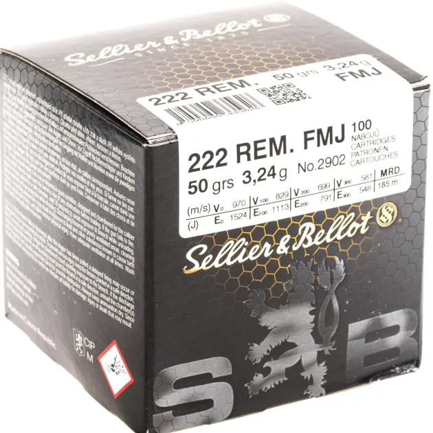 767904 - Sellier&Bellot Cartouches 222 FMJ 50 GRS X 100
