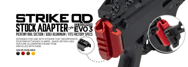 SI-CEVO-SA-QD-BK - Strike Industries Stock Adapter Back Plate for CZ Scorpion® EVO 3