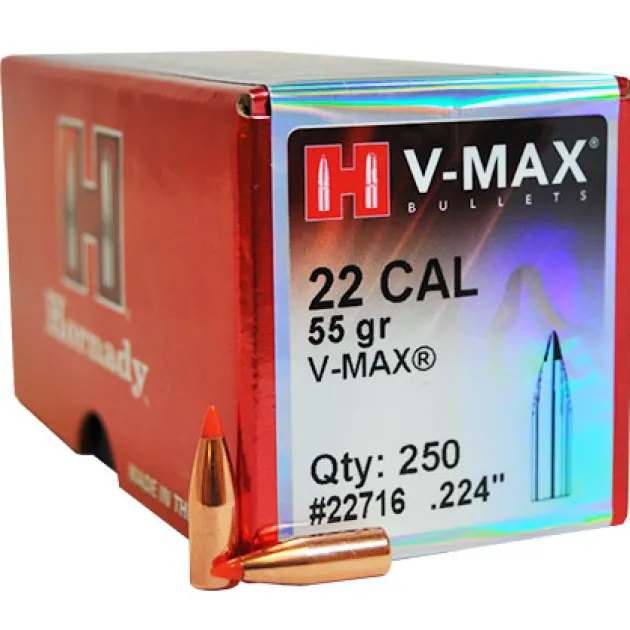 SID773913 HORNADY 22 Caliber .224 Diameter 55 Grain V-Max PAR 250 ref 22716