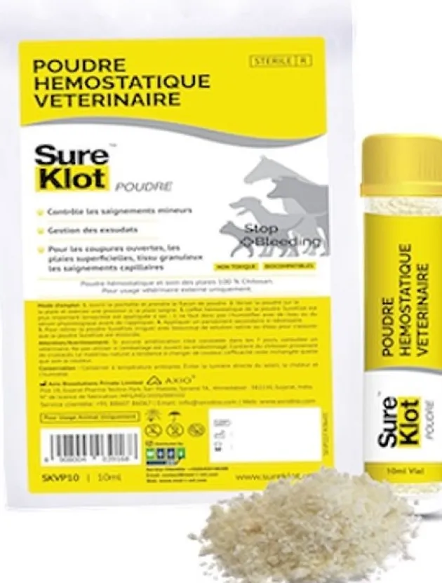 SKT.SKVP10 - SURE KLOT Poudre Hémostatique Vétérinaire 10mL