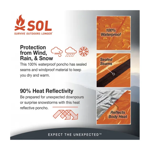 SOLPONCHO - Adventure Medical SOL Poncho de survie