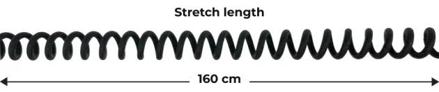 SPC29576 - EDCX Cordon spirale de sécurité avec boucle à décrochage rapide vert armée