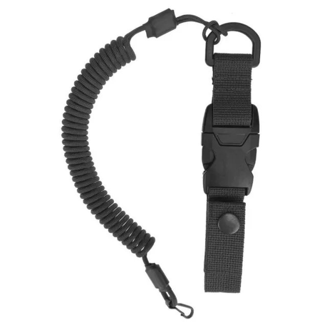 SPC29576 - EDCX Cordon spirale de sécurité avec boucle à décrochage rapide vert armée