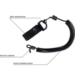 SPC29574 - EDCX Cordon spirale de sécurité avec boucle de ceinture vert armée