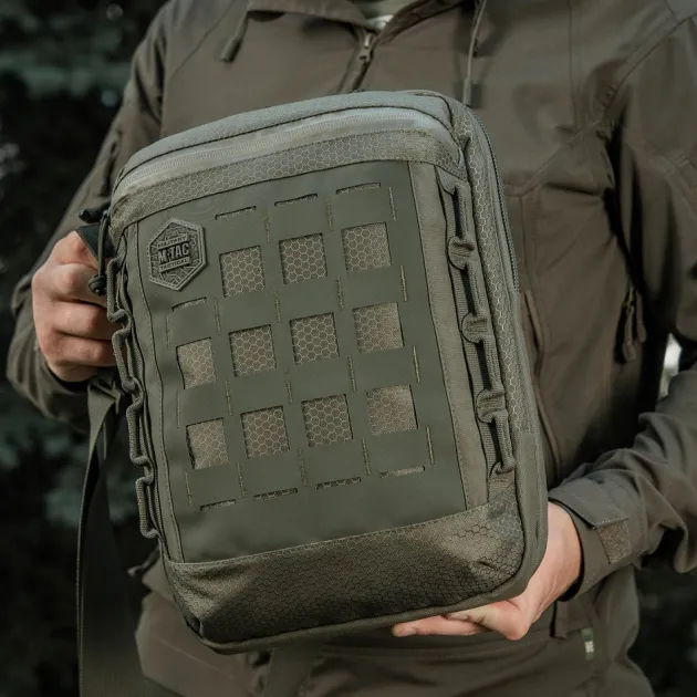 SPC41181 - M-TAC Laser Cut Hex Shoulder Bag - Cordura - Ranger Green