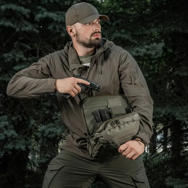SPC41181 - M-TAC Laser Cut Hex Shoulder Bag - Cordura - Ranger Green