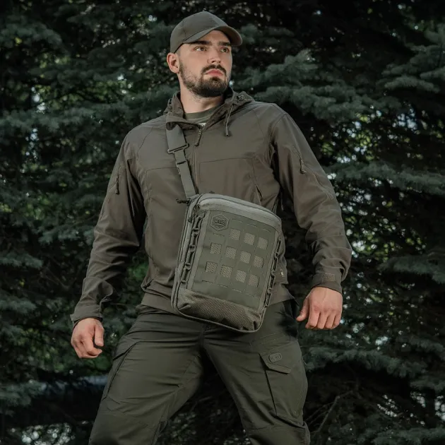 SPC41181 - M-TAC Laser Cut Hex Shoulder Bag - Cordura - Ranger Green