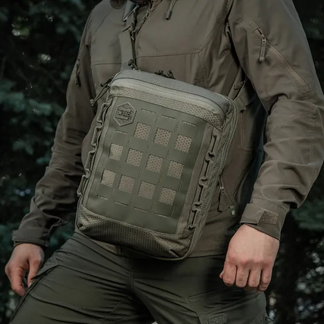 SPC41181 - M-TAC Laser Cut Hex Shoulder Bag - Cordura - Ranger Green