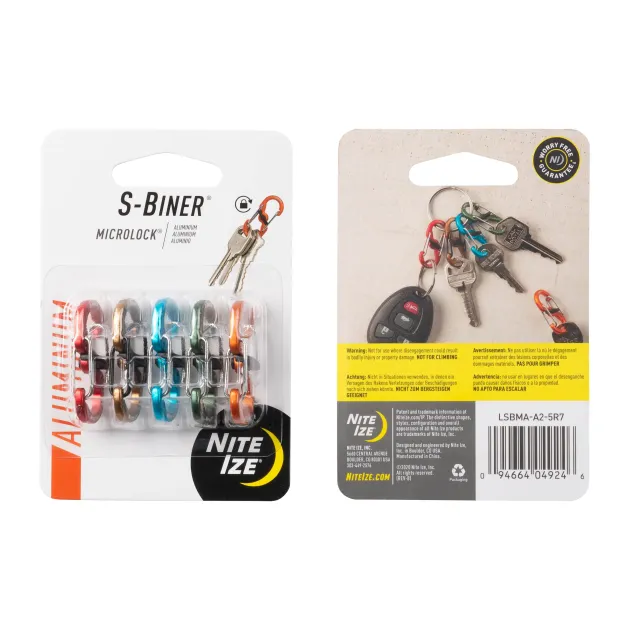 SPC19164 - Nite Ize Assortiment de 5 S-Biners Microlock aluminium