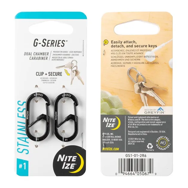 SPC32673 - Nite Ize G-Series N° 1 pack de 2 noir