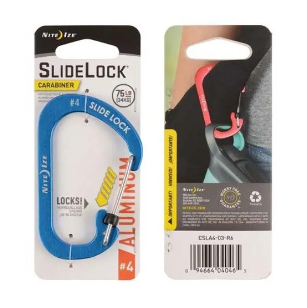 SPC19130 - Nite Ize Mousqueton Slidelock N° 4 Aluminium Bleu