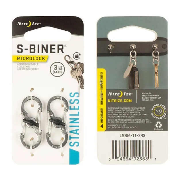 SPC11472 - Nite Ize S-Biner Microlock acier par 2