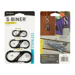 SPC14734 - Nite Ize S-Biner Slidelock Set N° 2, N° 3, N° 4 Acier Noir
