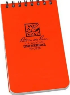 SPC17552 - RITE IN THE RAIN Carnet Tout Temps 7,5x12,7cm OR35 ORANGE