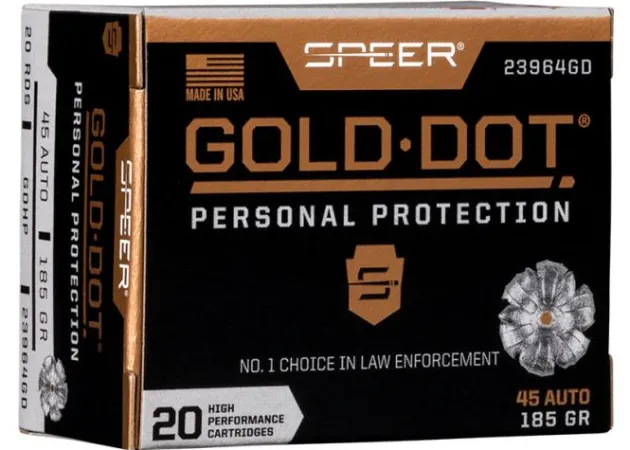SP23964GD - Munitions Speer® C/45 ACP 185gr GDHP - Boîte de 20