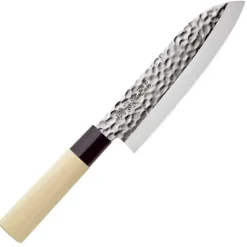 SRH100W - Sekiryu Santoku lame martelée de 16,5 cm