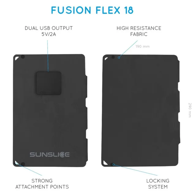 SSFUSION18 - Sunslice Fusion 18 Panneau solaire flexible 18 W