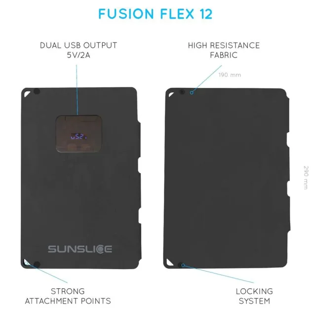 SSFUSION12 - Sunslice Fusion 12 Panneau solaire flexible 12 W