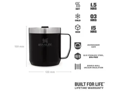 ST09366006 - STANLEY CLASSIC LEGENDARY CAMP MUG 12oz /350ml Black Pebble