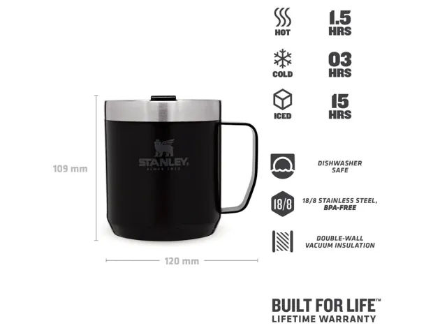 ST09366006 - STANLEY CLASSIC LEGENDARY CAMP MUG 12oz /350ml Black Pebble