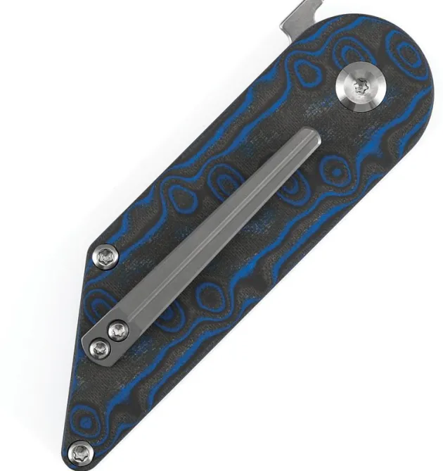 T2045A3 - Kansept Knives Dash 154CM Blue camo Micarta