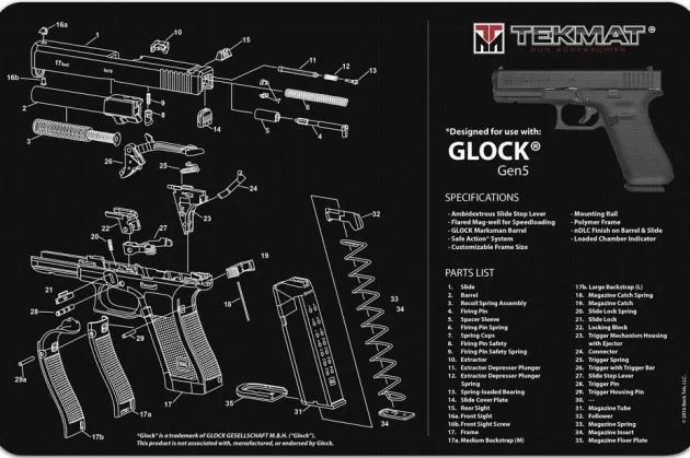 TEKR17GLOCKG5 - Tapis de démontage Tekmat pour Glock GEN5