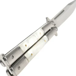 TH.K2097 COUTEAU PAPILLON THIRD INOX/F. NACRINE INOX MAT