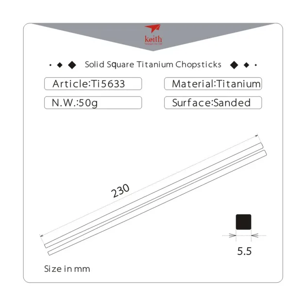 TI5633 - Keith Baguettes Titane