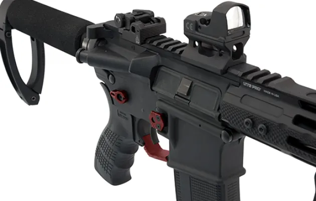 TLT-TKSMRR - UTG® AR15 Ambidextrous Extended Magazine Release Red