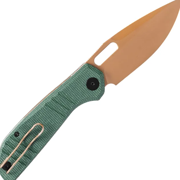 Trivisa Gecko-GM Rose Gold 14C28N Green Micarta
