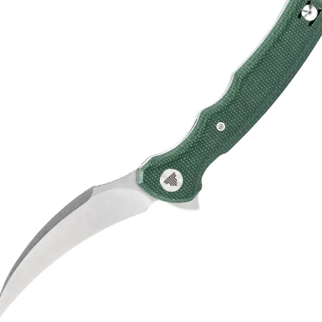 Trivisa Lacerta-04G Stonewash 14C28N Green Micarta