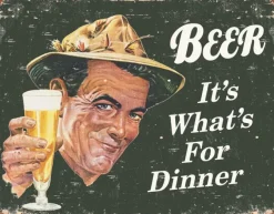 TSN1424 - Affiche Métallique "Beer for Diner"