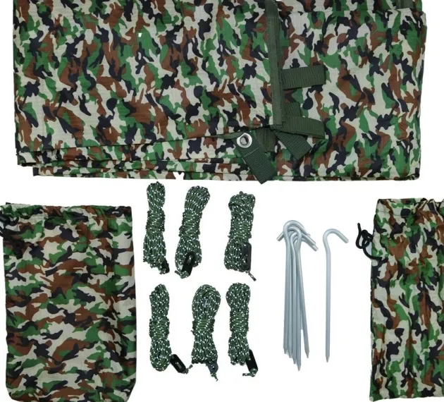 UANG.002 - Kit Bâche 2x3m + 6 piquets + 6 cordes Camo CCE