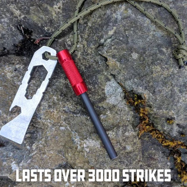 UCO00337 - UCO Survival Firesteel allume feu rouge