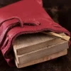 ULF-CP-12 - LARP ULFBERTH Cahier de cire en bois avec stylet en laiton et pochette en cuir
