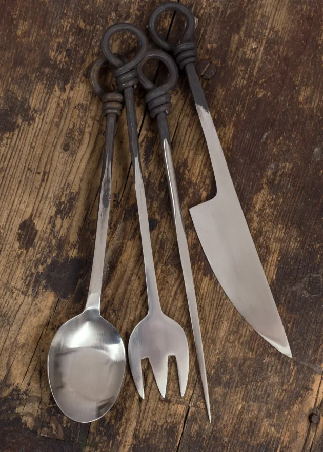 ULF-CP-46 - ULFBERTH Set de Couverts Médiévaux Inox Forgé