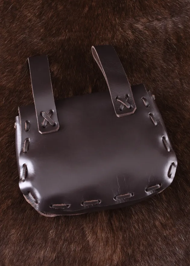 ULF-LP-11-B - LARP Sac de Ceinture en Cuir Brun