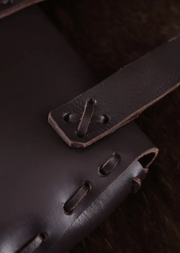 ULF-LP-11-B - LARP Sac de Ceinture en Cuir Brun