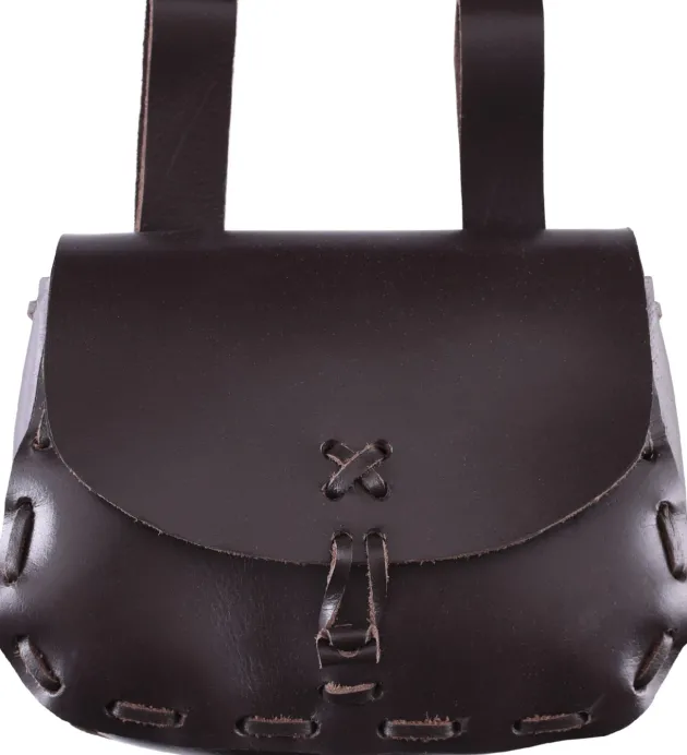 ULF-LP-11-B - LARP Sac de Ceinture en Cuir Brun