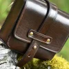 ULF-LP-26-BR - LARP Petite Sacoche en Cuir Brun Foncé
