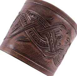 ULF-LP-20 - LARP ULFBERTH Paire de Protège-bras cuir motif dragon, style jelling