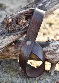ULF-LP-32 - LARP ULFBERTH Porte-corne à boire en cuir brun foncé
