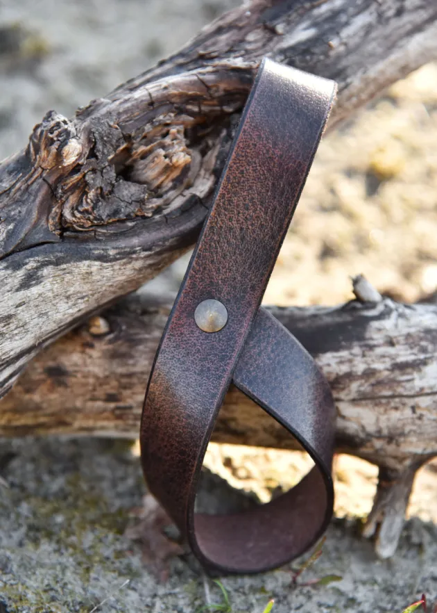 ULF-LP-32 - LARP ULFBERTH Porte-corne à boire en cuir brun foncé
