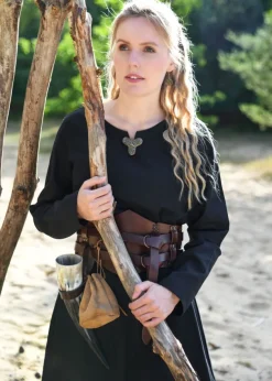 ULF-LP-32 - LARP ULFBERTH Porte-corne à boire en cuir brun foncé