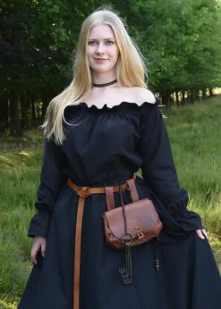 ULF-LP-11-T - LARP Sac de Ceinture en Cuir Marron