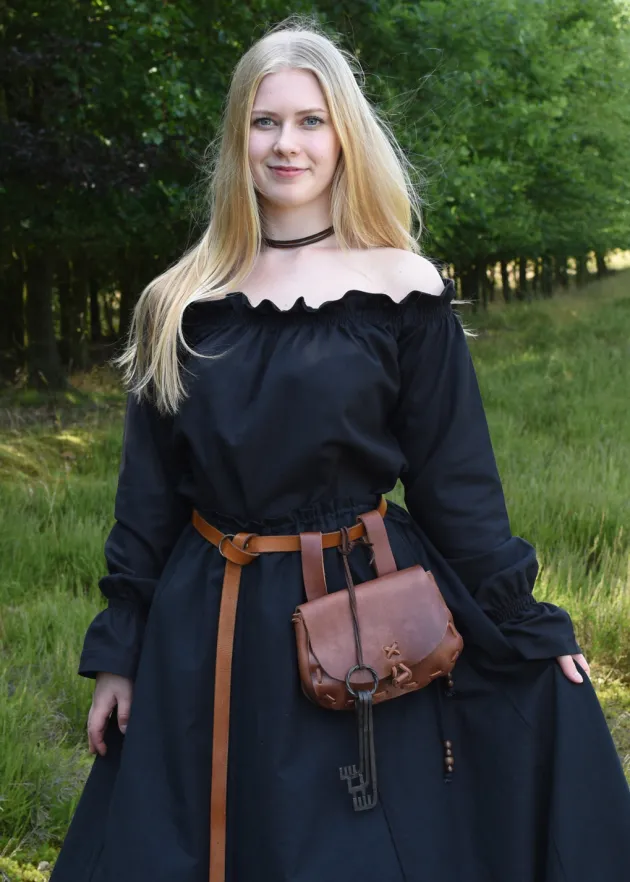 ULF-LP-11-T - LARP Sac de Ceinture en Cuir Marron