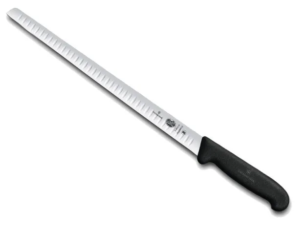 VIC5.4623.30 VICTORINOX COUTEAU A SAUMON ALVEOLE 30CM FLEXIBLE NOIR