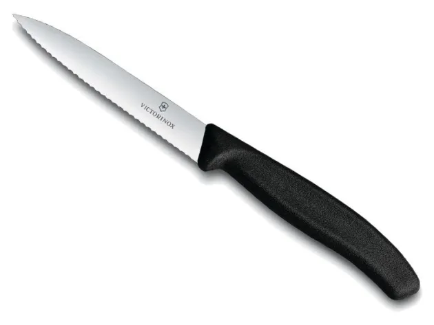 VIC6.7733 VICTORINOX COUTEAU OFFICE SWISSCLASSIC 10CM NOIR A DENTS