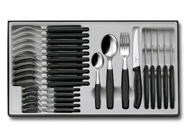 VIC6.7233.24 - VICTORINOX MENAGERE 24 PIECES SWISSCLASSIC STEAK NOIR